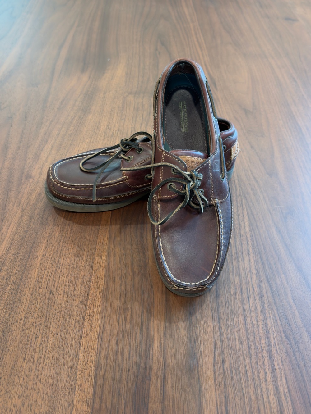 Men's Sperry Top-Slider Brown Leather Boat Shoes
